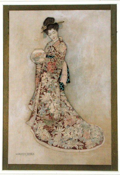 Geisha Girl (akwarela i złoto na płótnie) autorstwa Warwick Goble