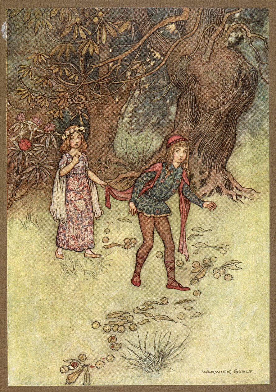 Nennillo i Nennella w lesie, od Nennillo i Nennella. autorstwa Warwick Goble