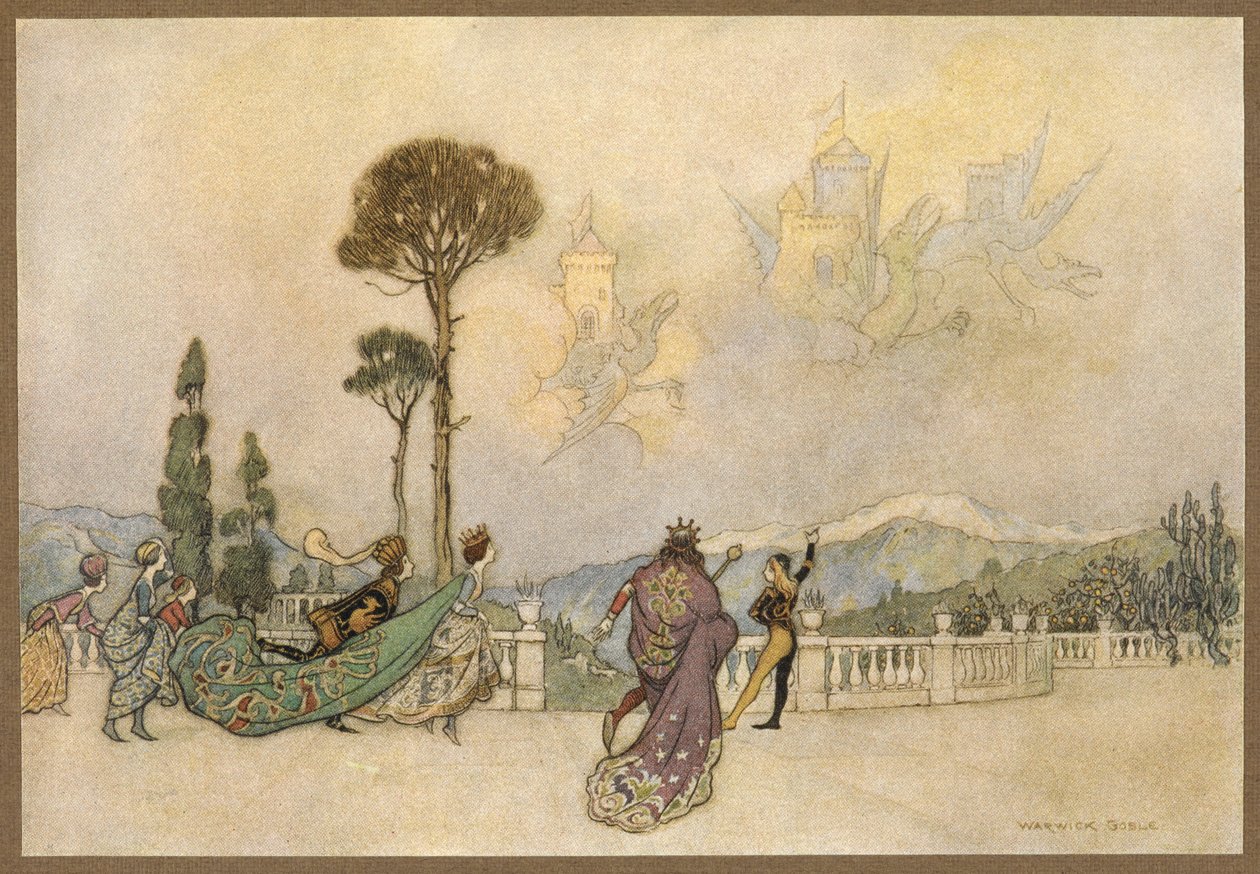 Zamki w powietrzu, ze Smoka. autorstwa Warwick Goble