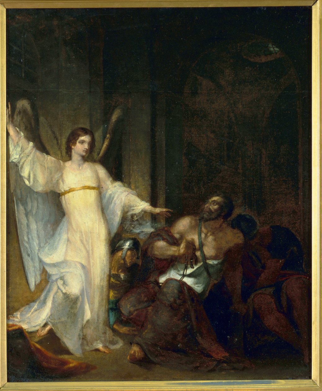 Anioł uwalnia św. Piotra z więzienia, ok. 1814 r. autorstwa Washington Allston