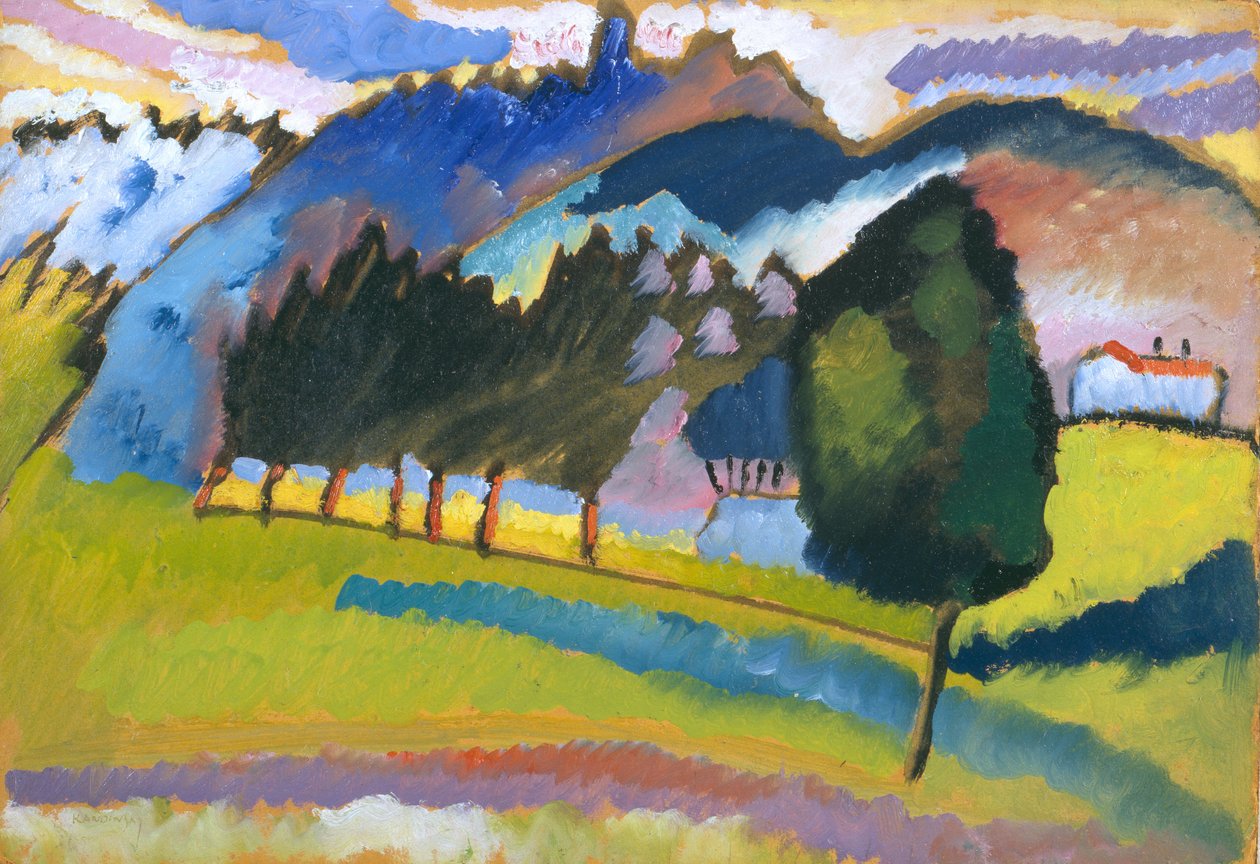 Krajobraz z falistymi wzgórzami autorstwa Wassily Kandinsky