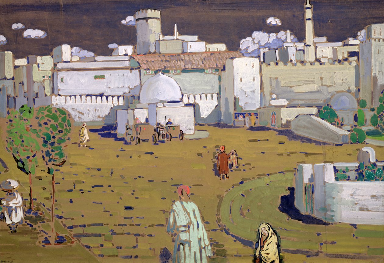 Miasto arabskie, 1905 (tempera na karcie) autorstwa Wassily Kandinsky