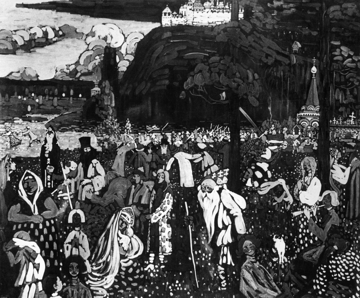 Kolorowe życie, 1907 (tempera na płótnie) autorstwa Wassily Kandinsky
