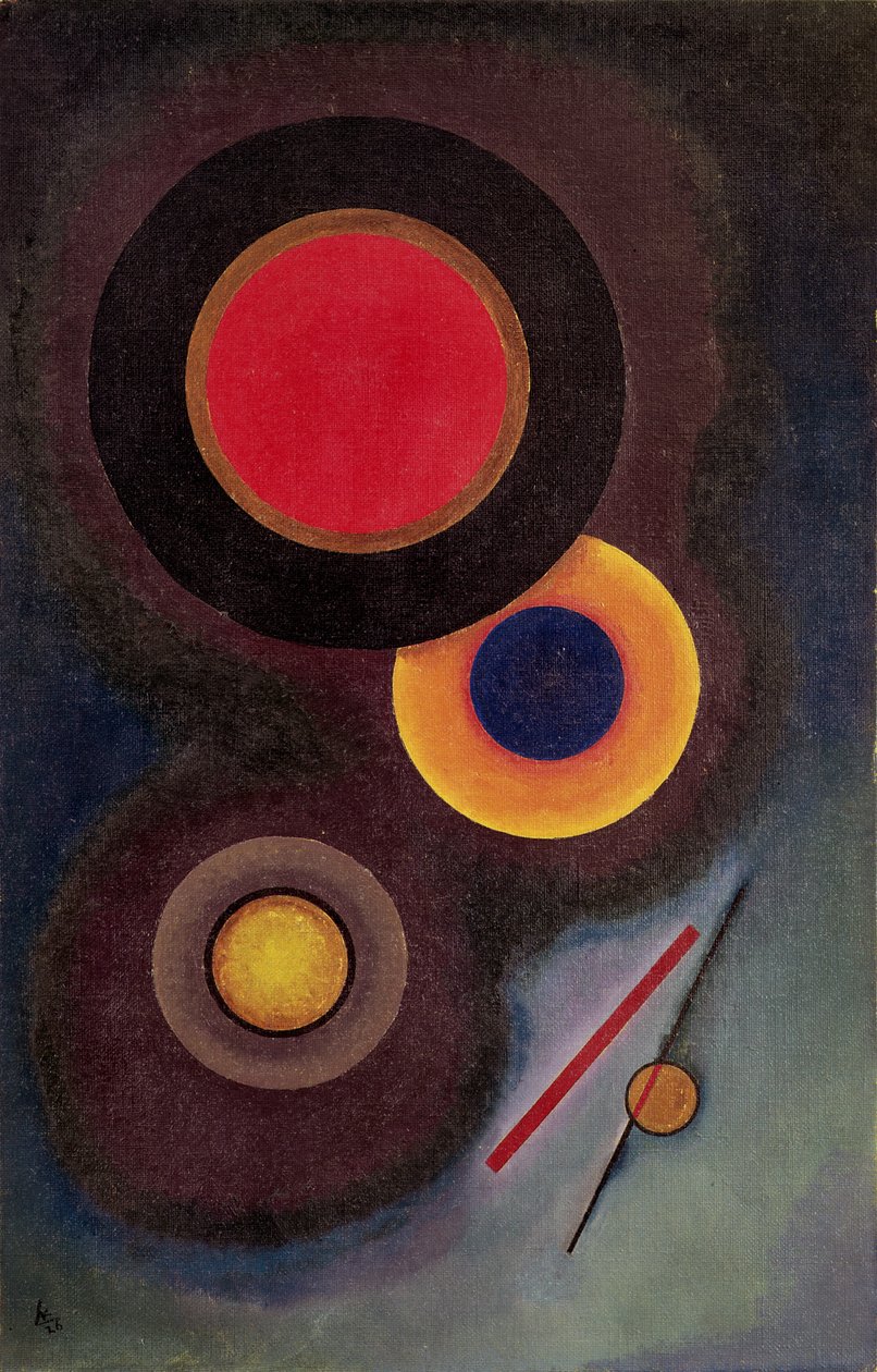 Kompozycja z okręgami i liniami, 1926 autorstwa Wassily Kandinsky