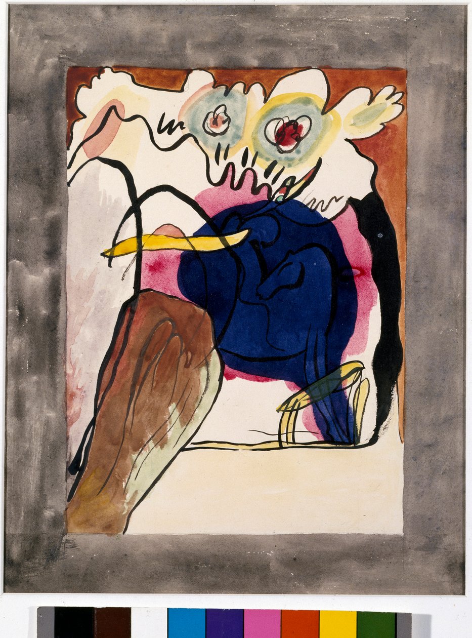 Ekspresjonizm: projekt okładki do almanachu „Błękitnego jeźdźca”” autorstwa Wassily Kandinsky