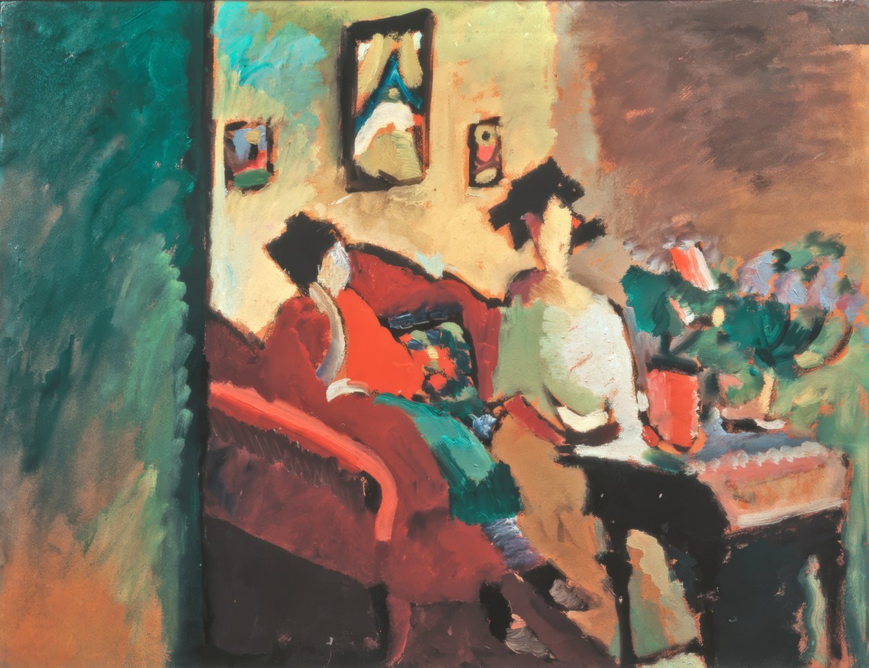 Wnętrze (z Gabriele Münter i Marianne von Werefkin) autorstwa Wassily Kandinsky