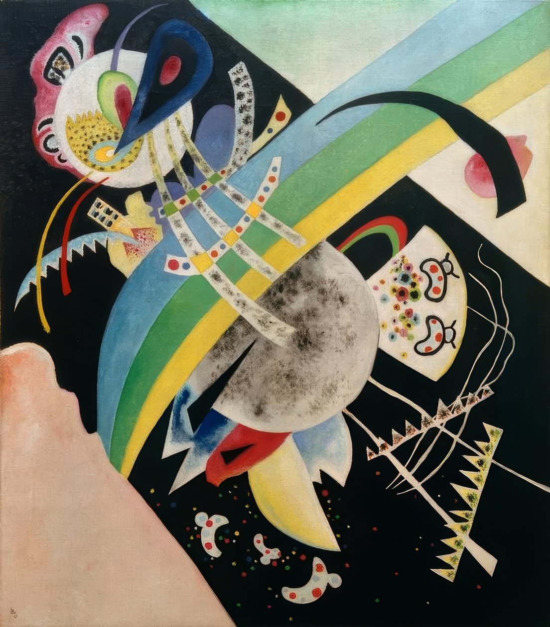 Kręgi na czarnym tle autorstwa Wassily Kandinsky