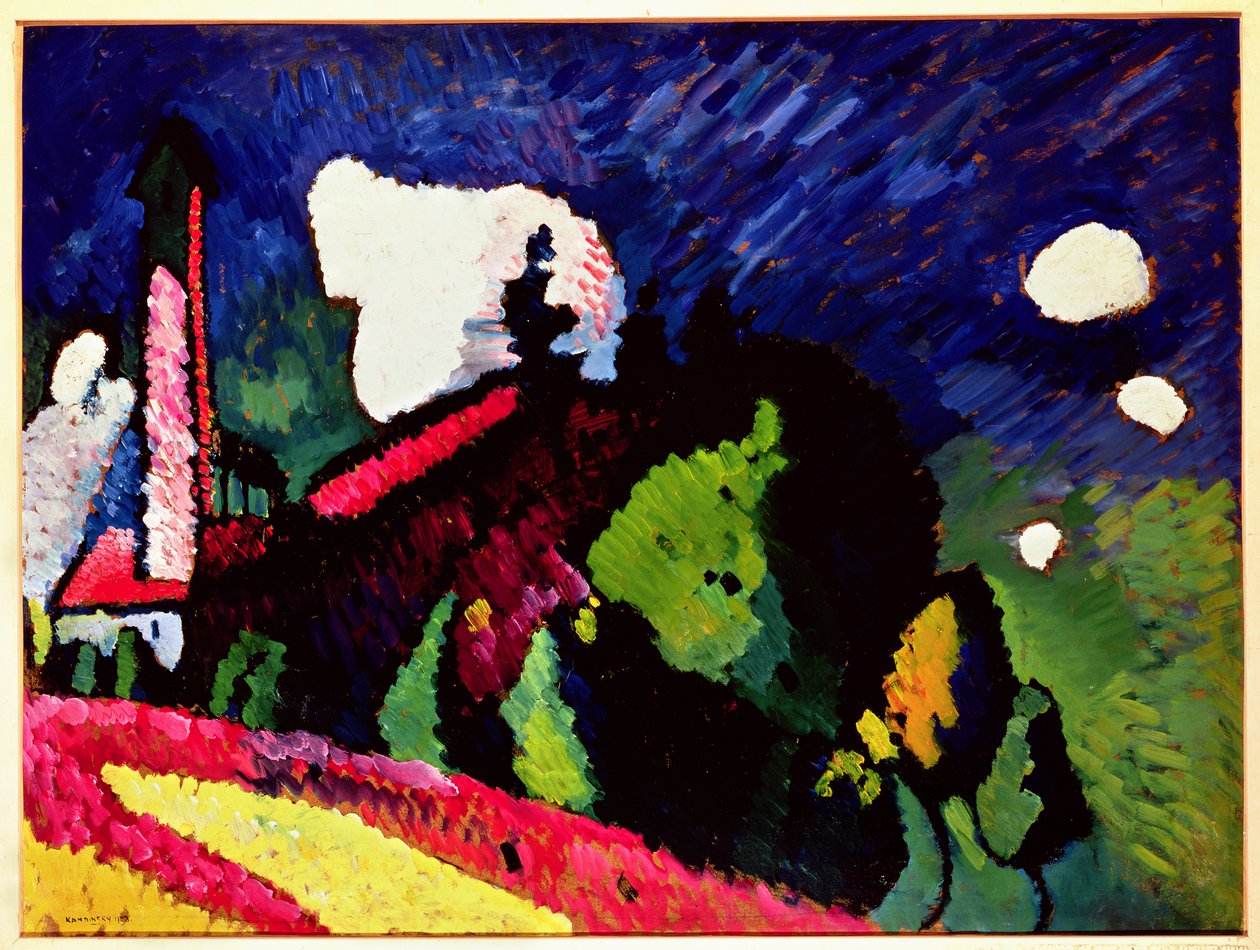 Pejzaż z wieżą, 1909 autorstwa Wassily Kandinsky