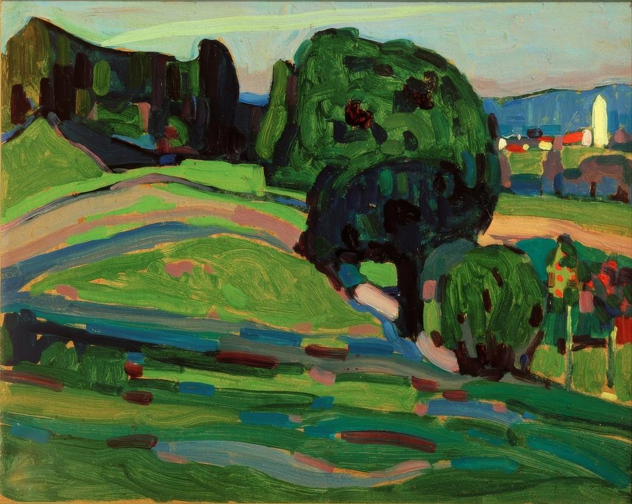 Krajobraz w pobliżu Murnau autorstwa Wassily Kandinsky