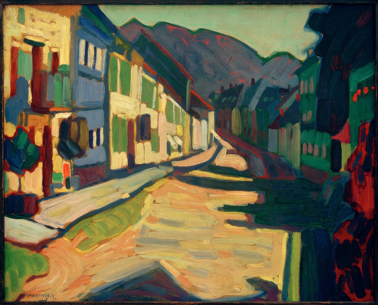 Murnau - Obermarkt z górami autorstwa Wassily Kandinsky