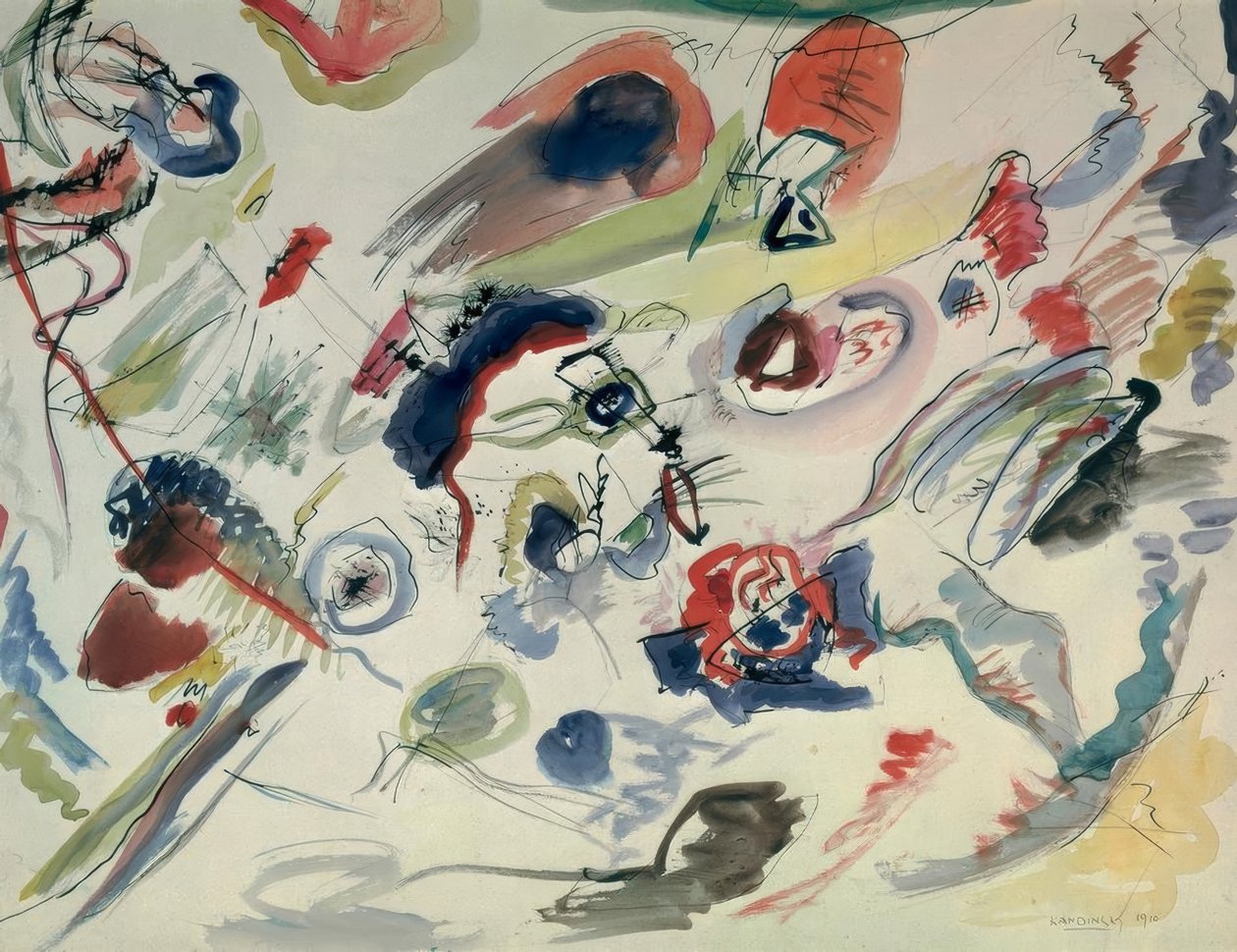 Bez tytułu (pierwsza abstrakcyjna akwarela) autorstwa Wassily Kandinsky