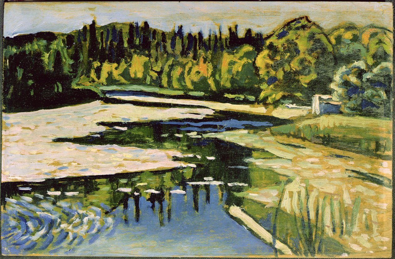 1900 оны намар гол (картонон дээрх тос)поли autorstwa Wassily Kandinsky