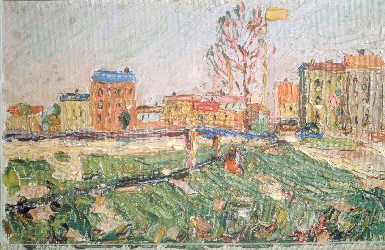 Krajobraz miasta (słoneczny dzień, Schwabing) autorstwa Wassily Kandinsky