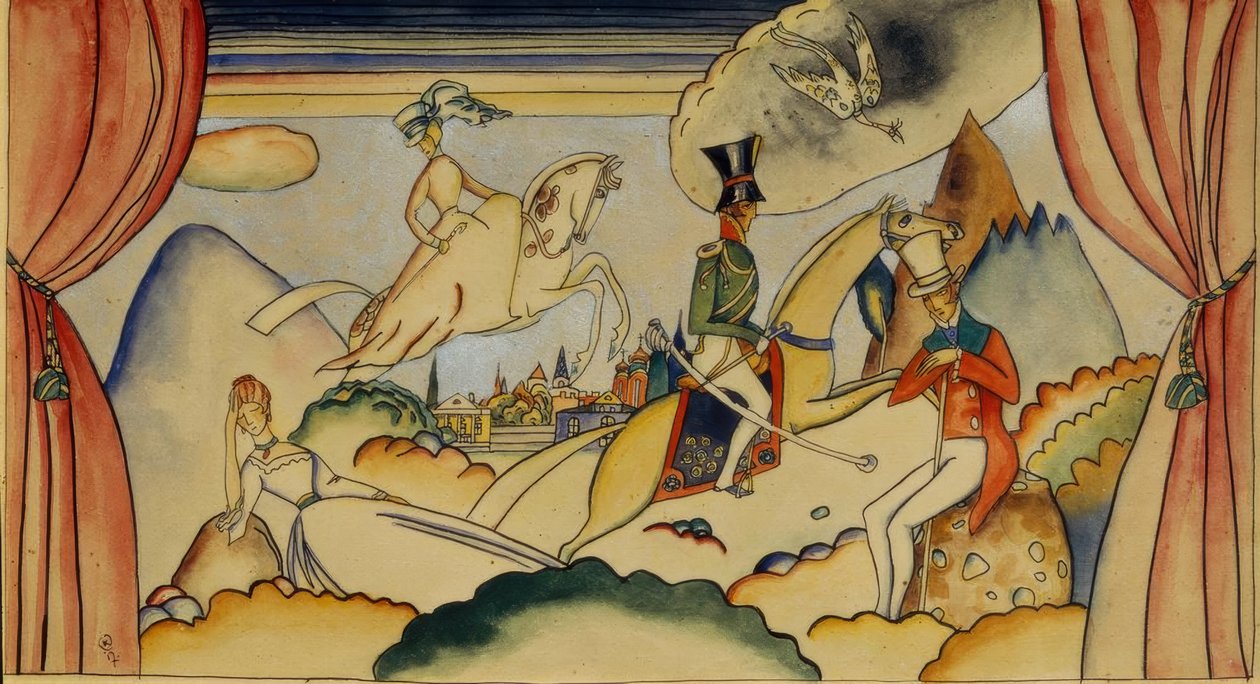 Scena z oficerem autorstwa Wassily Kandinsky