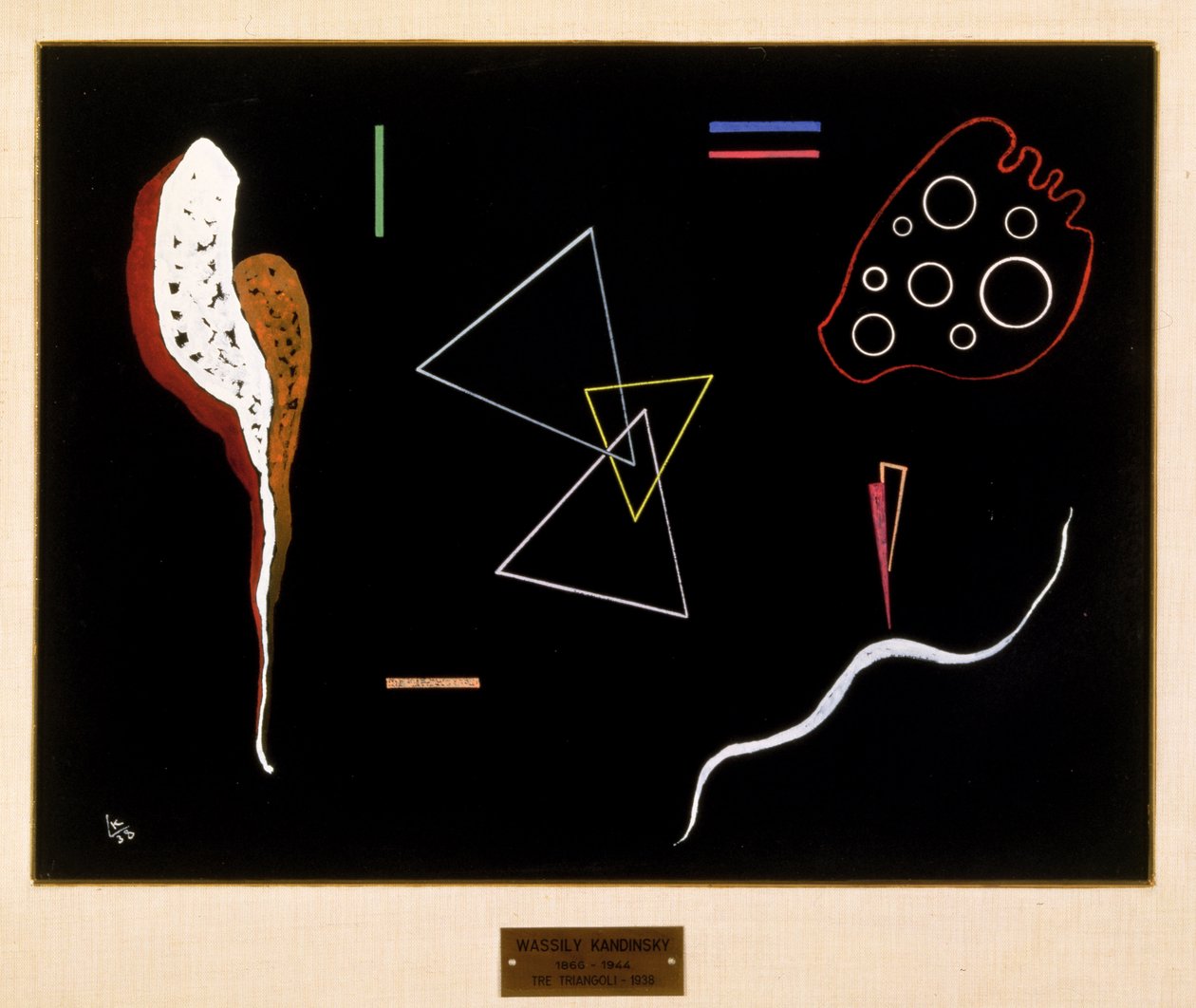Trzy trójkąty, 1938 autorstwa Wassily Kandinsky