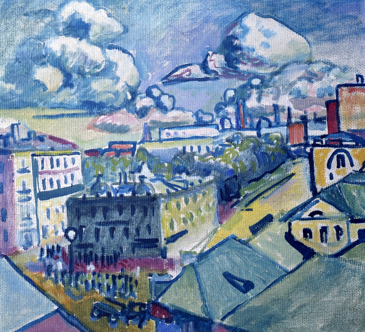 Plac Zubovskij w Moskwie widziany z okna, 1916 autorstwa Wassily Kandinsky