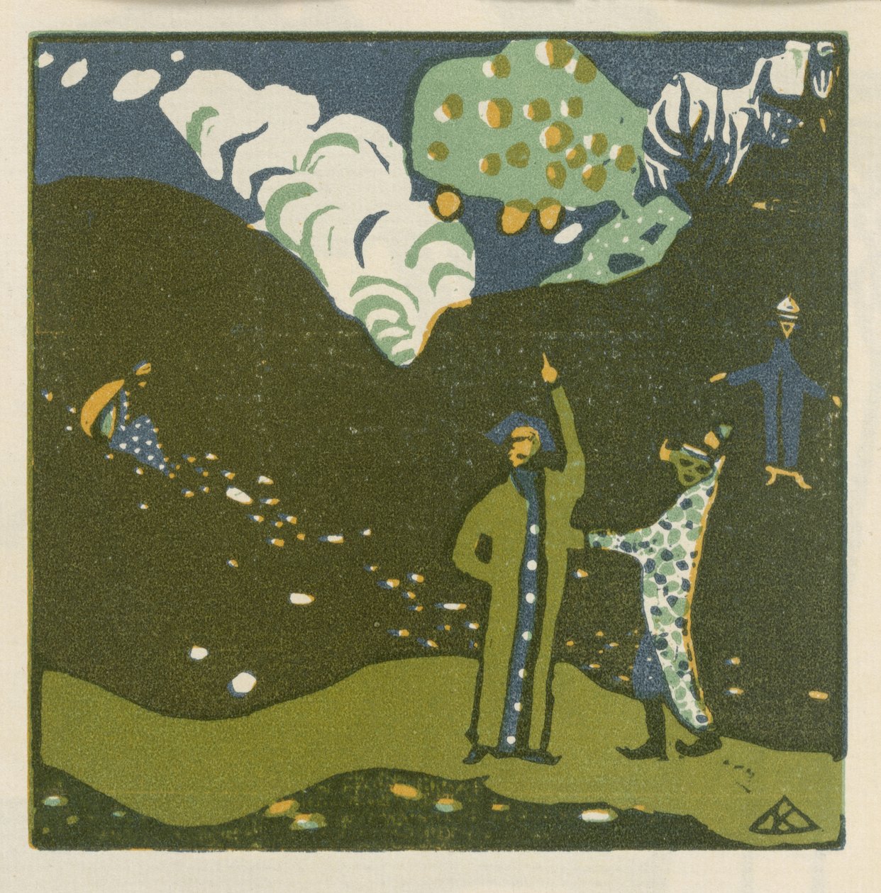 Jabłoń (plansza 39 z: „Dźwięki”) autorstwa Wassily Kandinsky