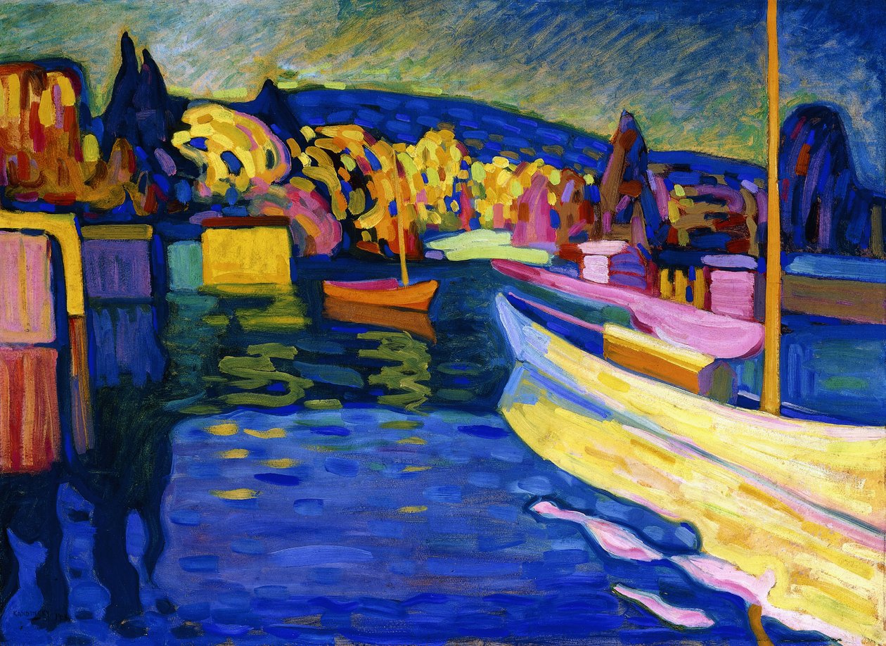 Jesienny krajobraz z łodziami autorstwa Wassily Kandinsky