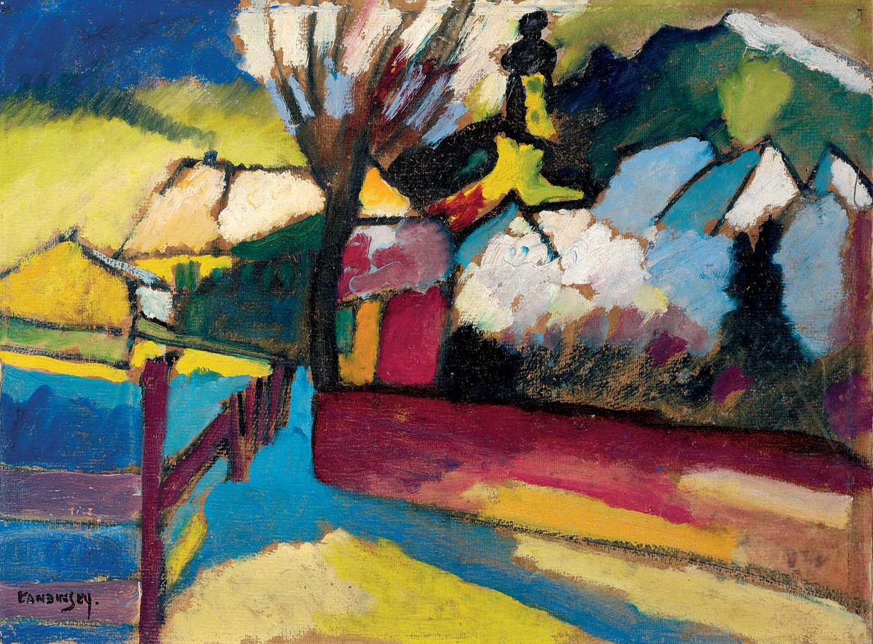 Jesień krajobraz z drzewem; Jesienny krajobraz z drzewem autorstwa Wassily Kandinsky