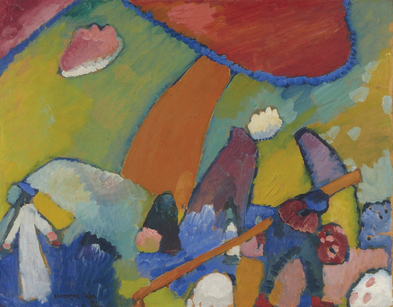 Scena na plaży, 1909 autorstwa Wassily Kandinsky