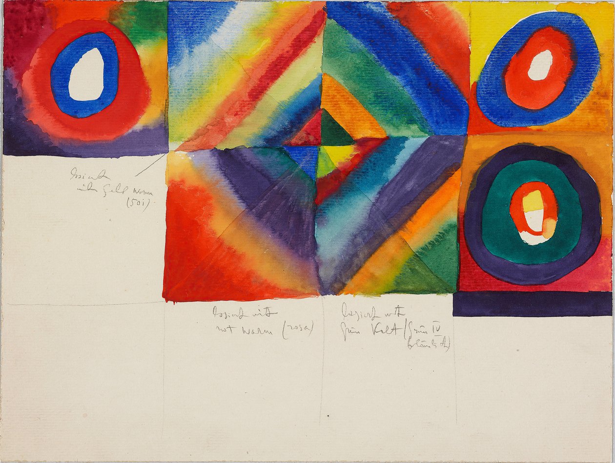 Studia kolorystyczne z informacją o technice malarskiej, 1913. autorstwa Wassily Kandinsky