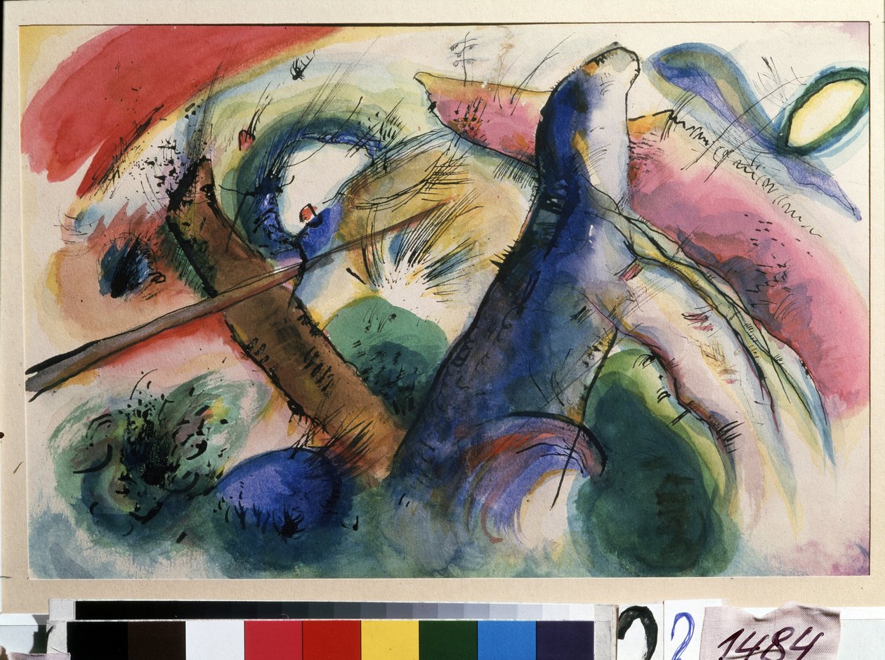 „Kompozycja E”” Akwarela Wasilija Kandinsky