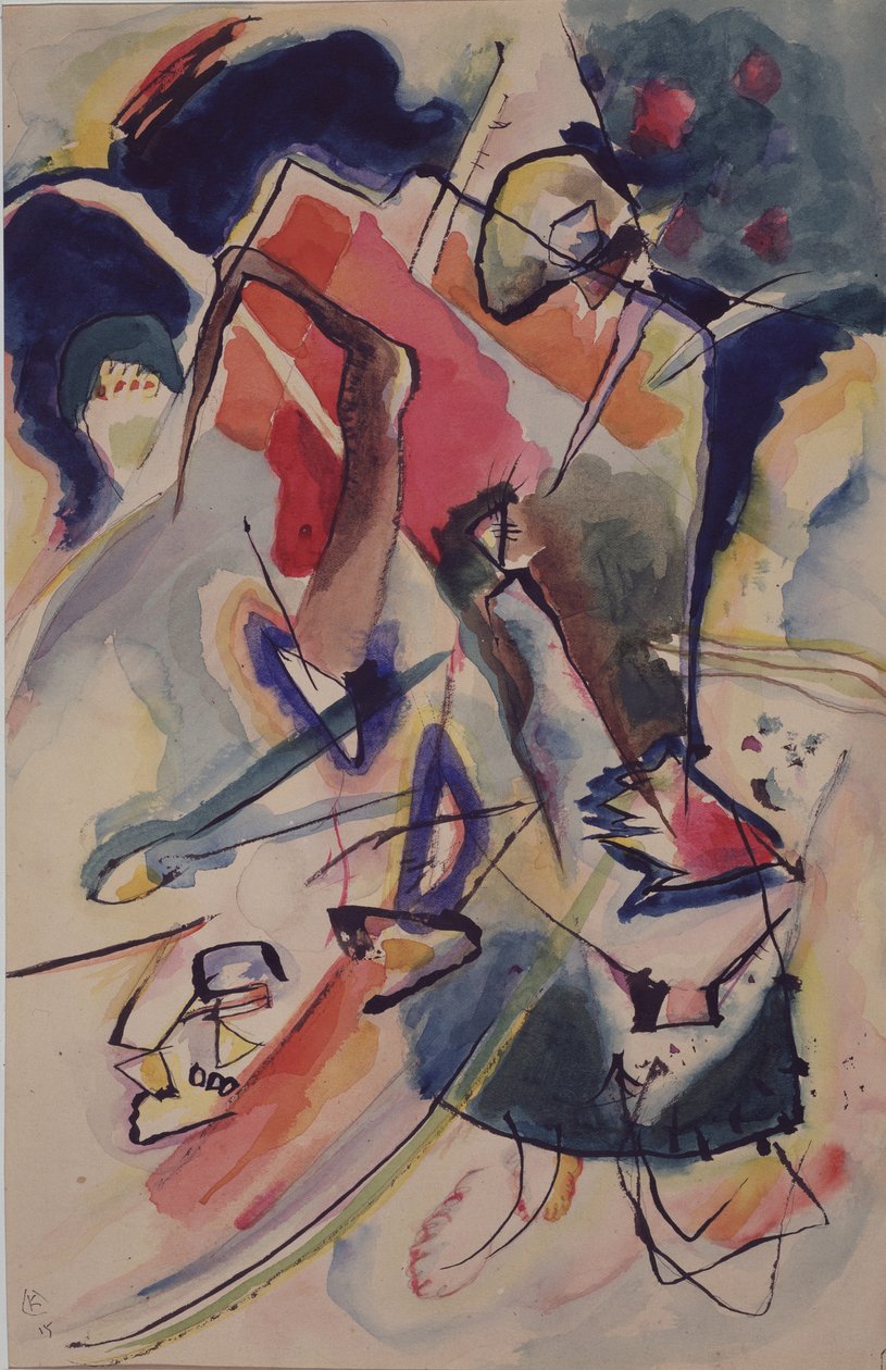 Kompozycja z postacią kobiecą, 1915 autorstwa Wassily Kandinsky