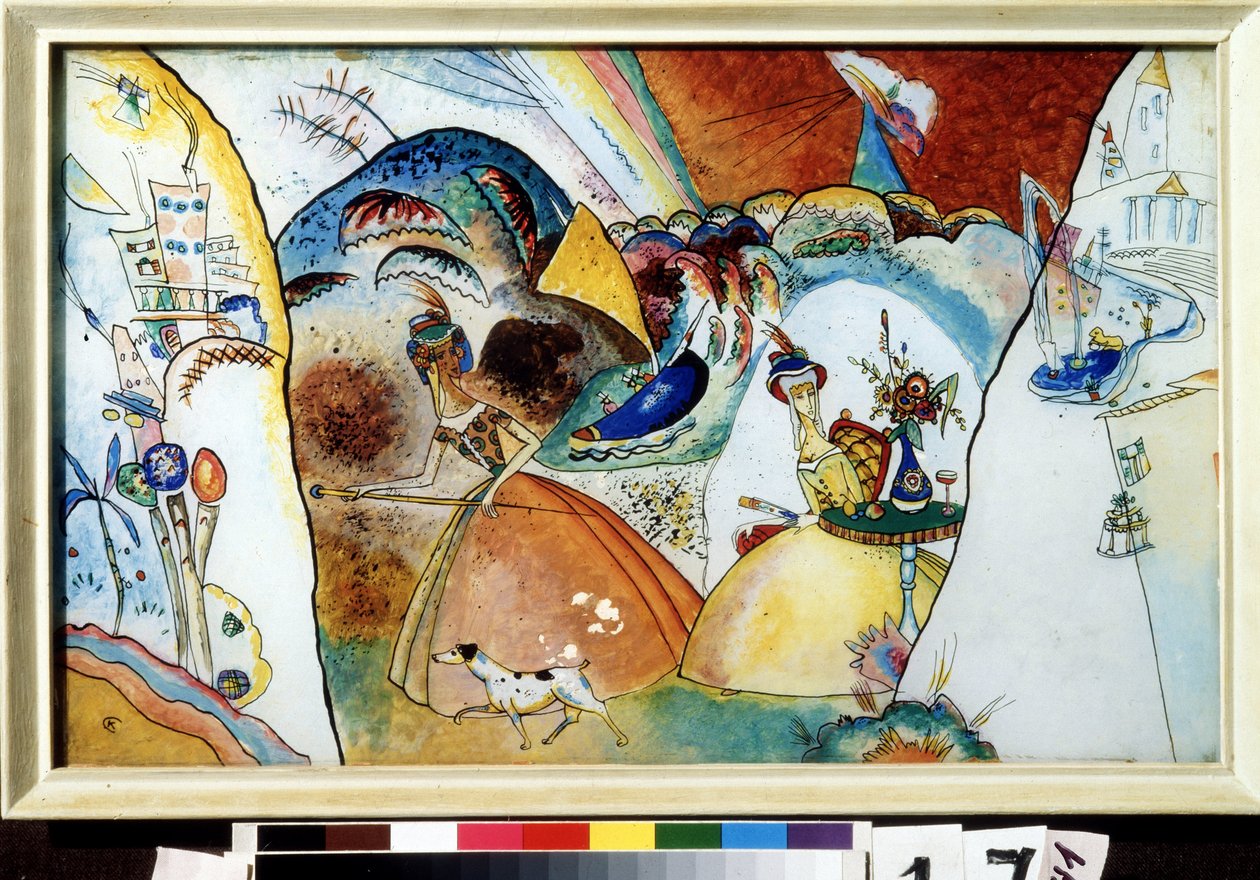 „Kobiety w krynolinie”” Akwarela Wasilija Kandinsky