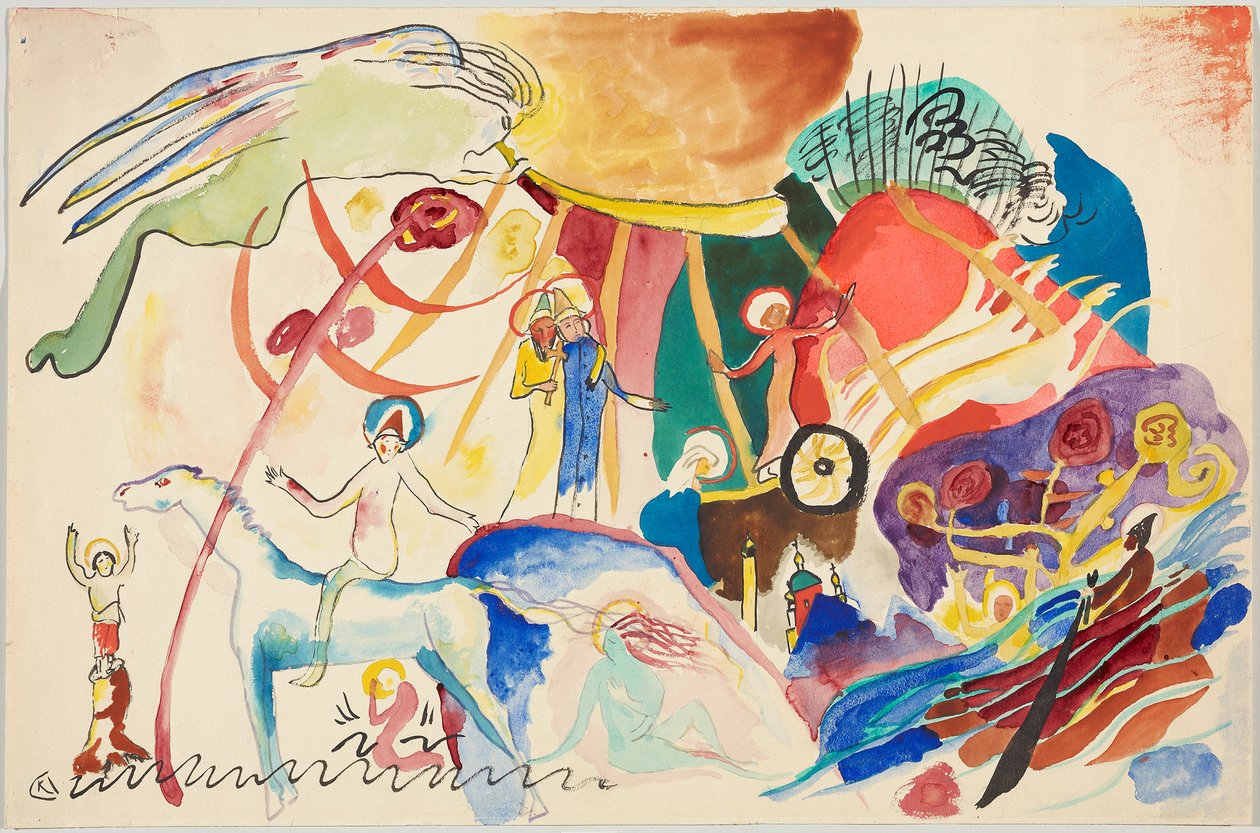 Szkic do „Wszystkich Świętych II (Kompozycja ze Świętymi)” autorstwa Wassily Kandinsky