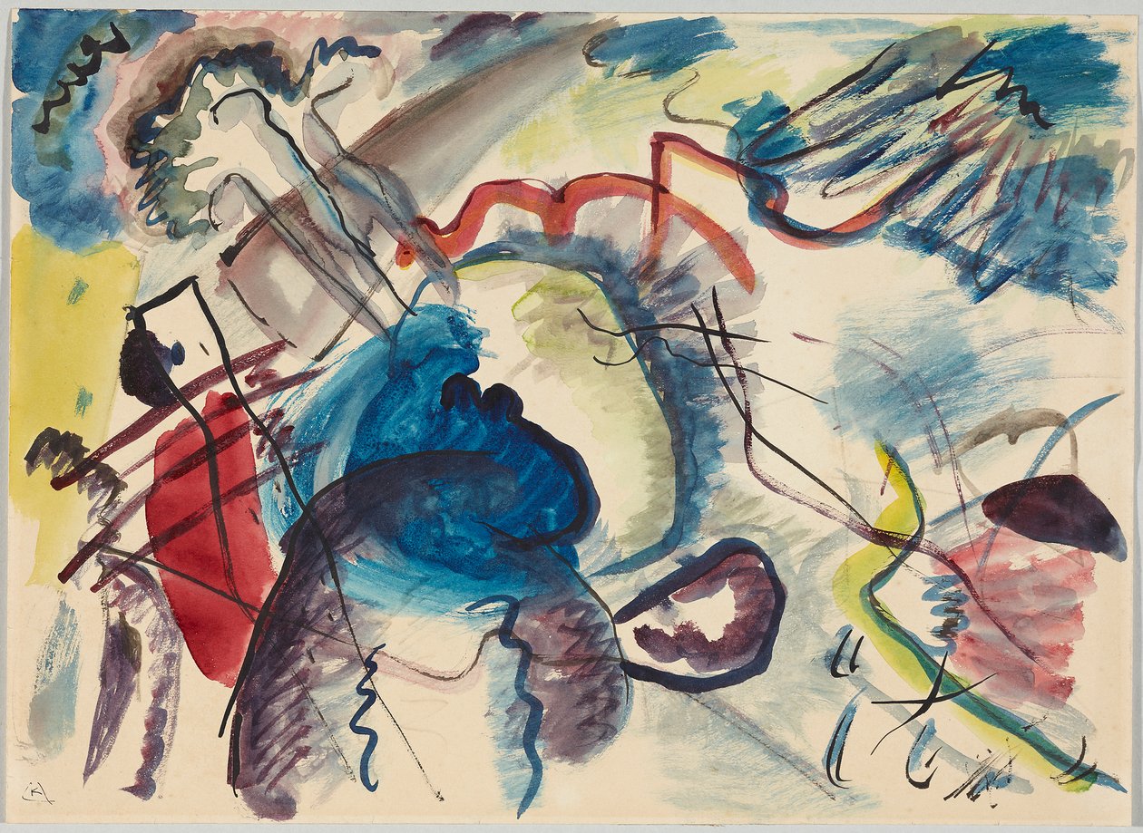 Projekt do „Obrazu z białym brzegiem” autorstwa Wassily Kandinsky
