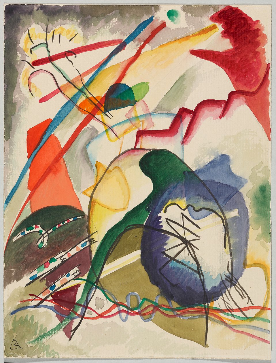 Projekt do „Obrazu z białym obrzeżem” autorstwa Wassily Kandinsky