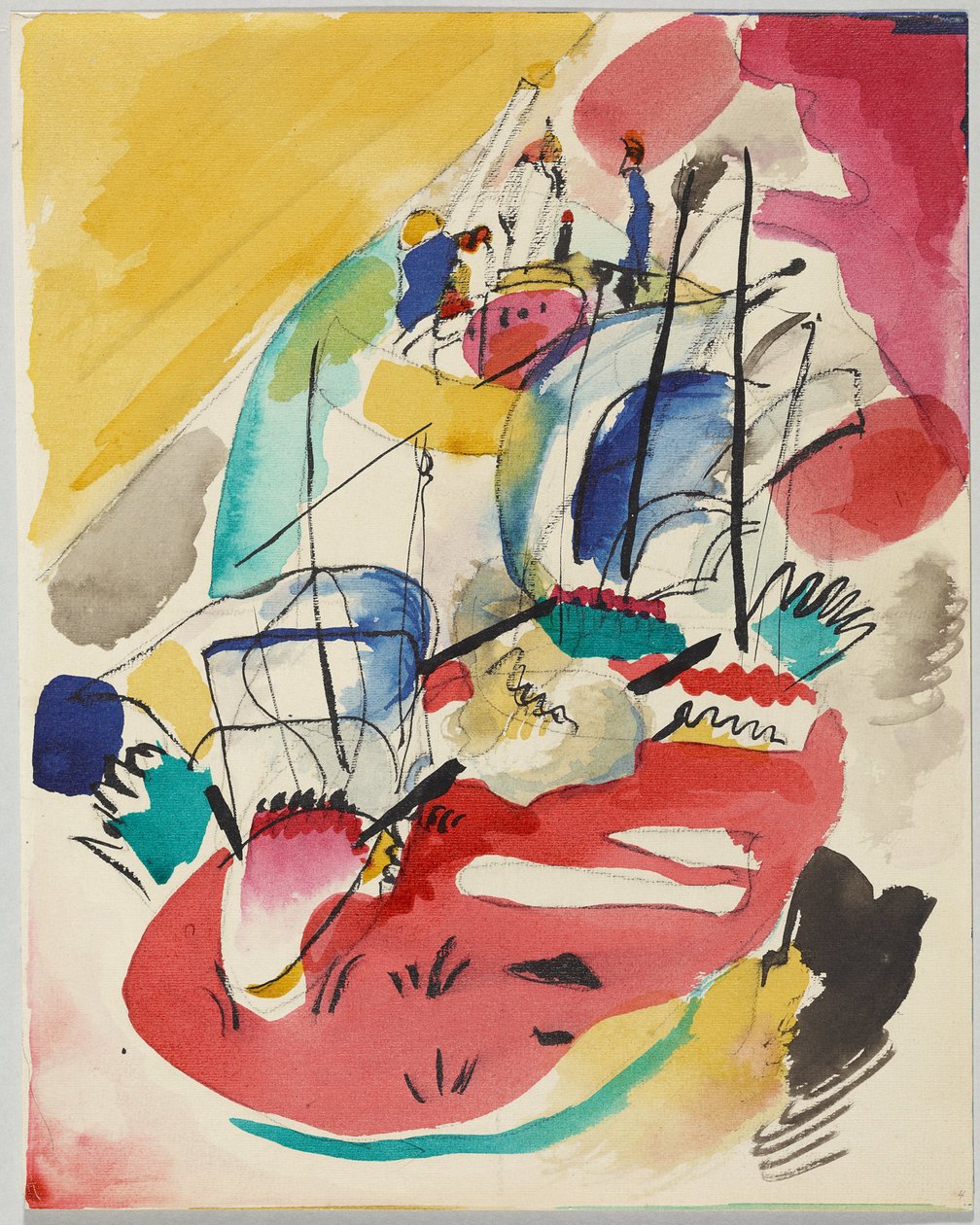 Szkic do „Improwizacji 31 ​​(Bitwa morska)” autorstwa Wassily Kandinsky