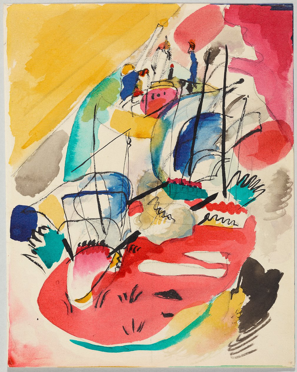 Projekt do „Improwizacji 31 (Bitwa morska)” autorstwa Wassily Kandinsky