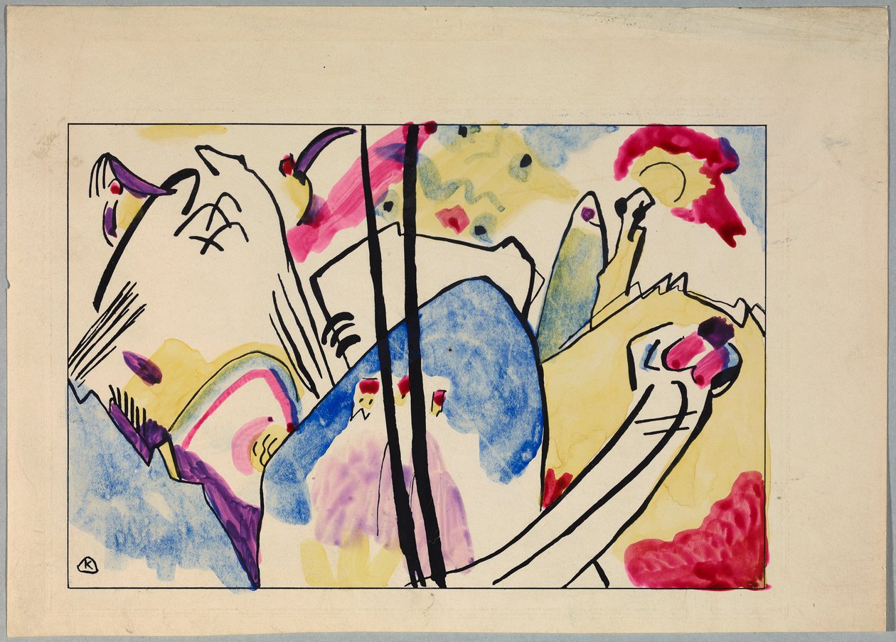 Projekt do „Kompozycji IV” autorstwa Wassily Kandinsky