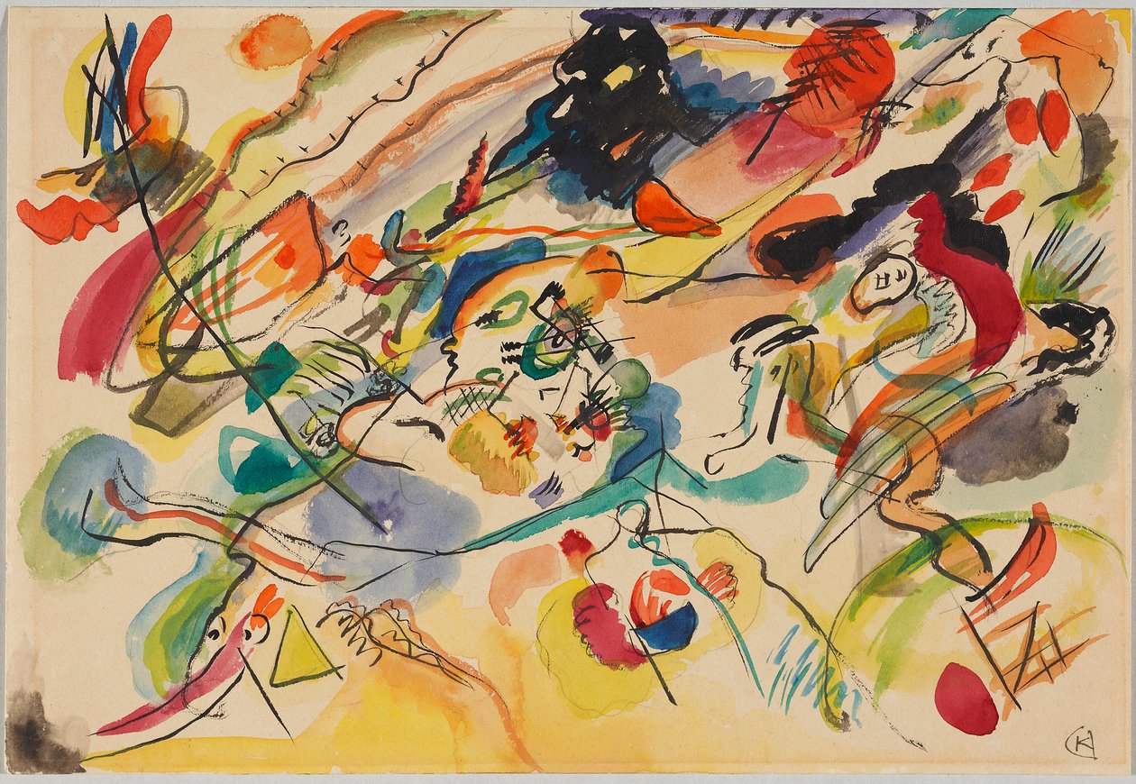 Szkic do „Kompozycji VII” autorstwa Wassily Kandinsky