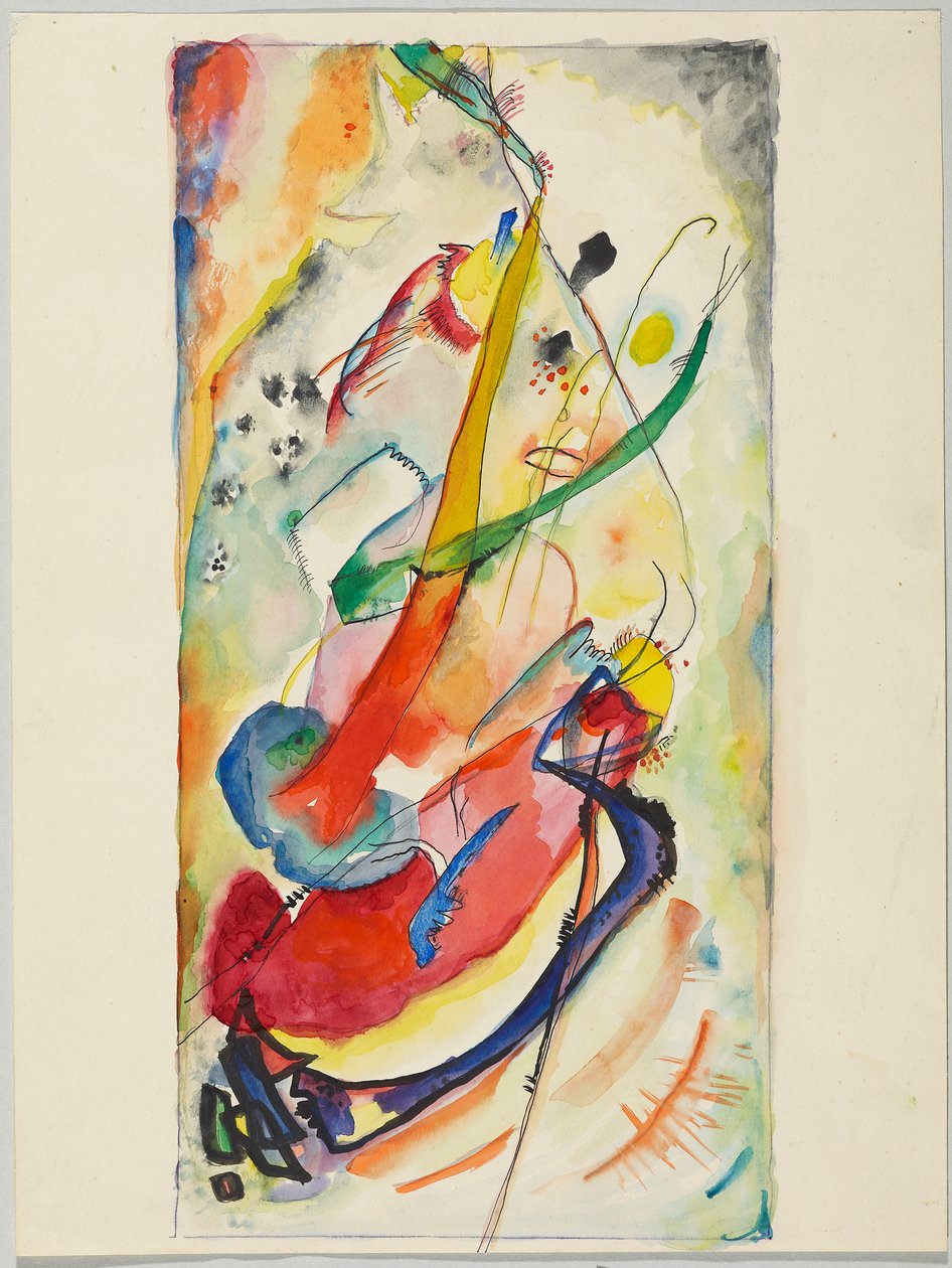Projekt malowidła ściennego dla Edwina R. Campbella nr 1 autorstwa Wassily Kandinsky