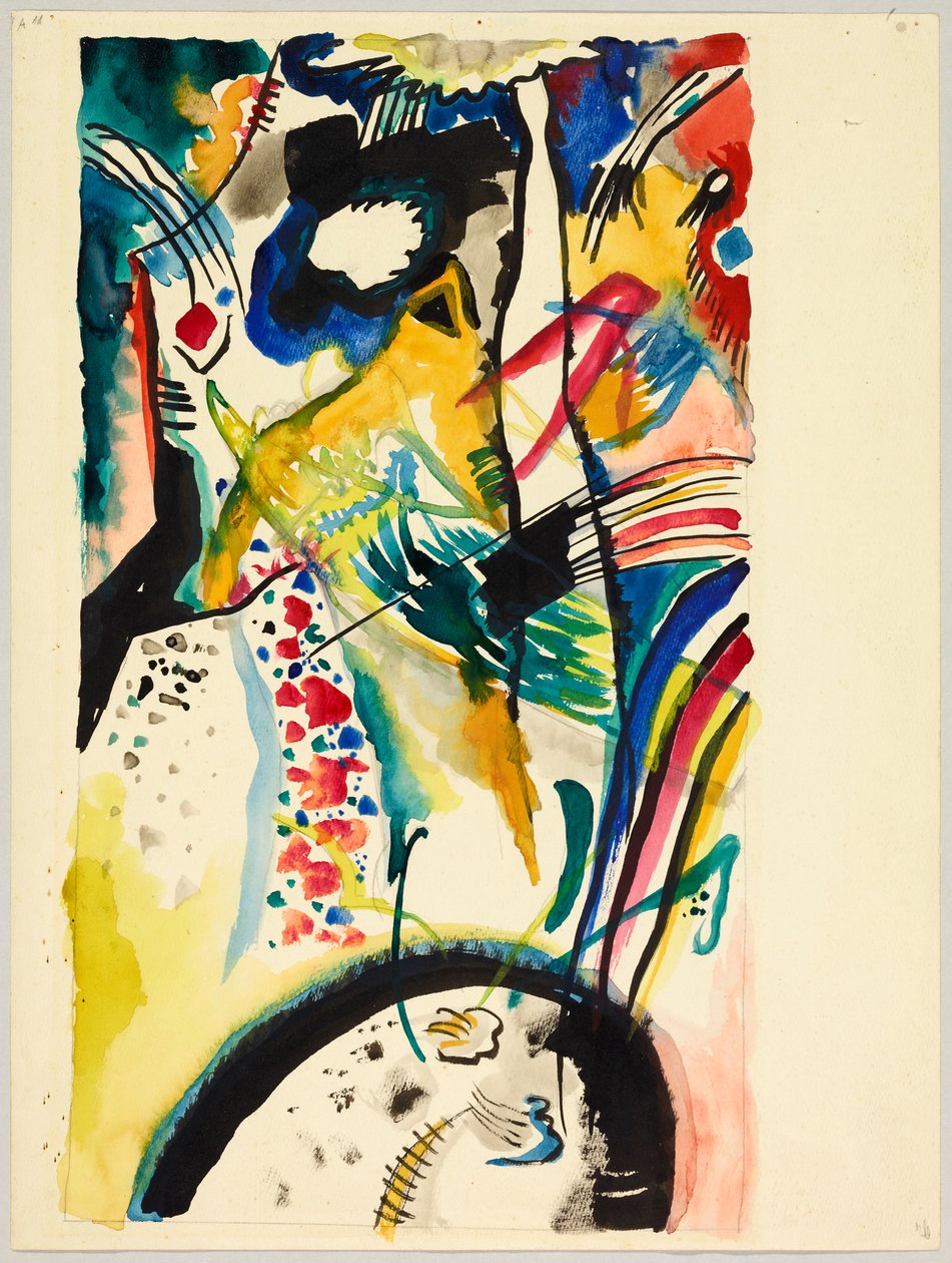Projekt malowidła ściennego dla Edwina R. Campbella nr 3, zwany także „Akwarelowy projekt panelu Lato dla Edwina R. Campbella” autorstwa Wassily Kandinsky