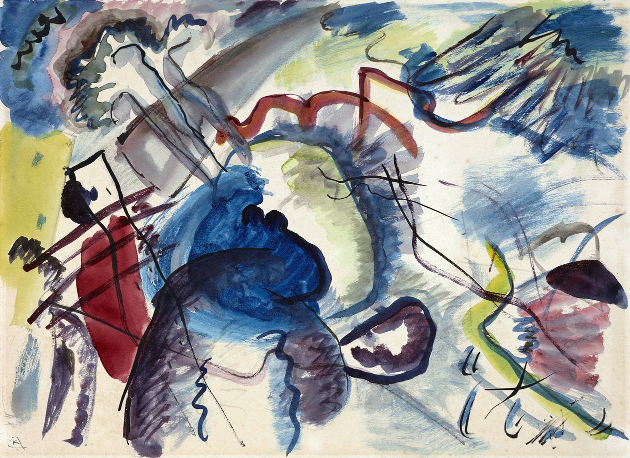 „Esquisse pour peinture a bordure blanche” (Szkic do malowania z białą obwódką) (Projekt do malowania z białą obwódką) Obraz Wassily
