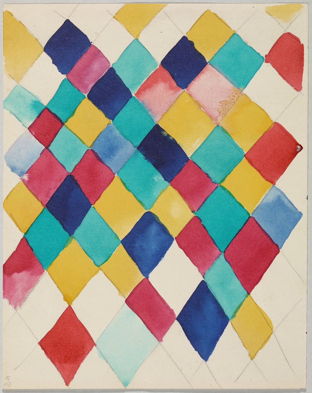 Badanie koloru z rombami autorstwa Wassily Kandinsky