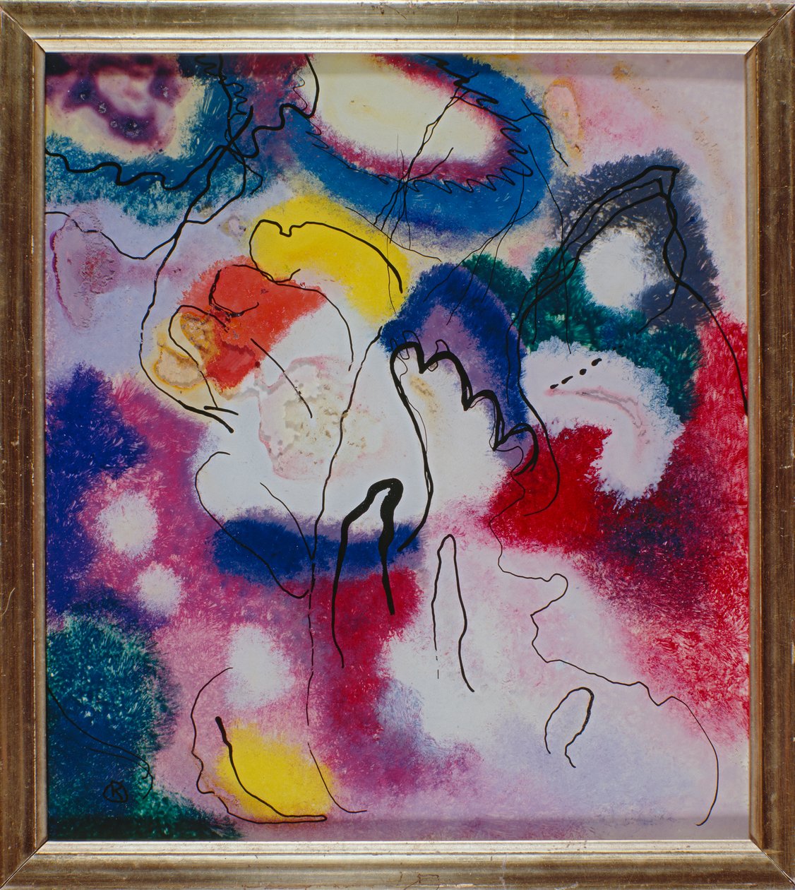Obraz na szkle z czerwoną plamą autorstwa Wassily Kandinsky