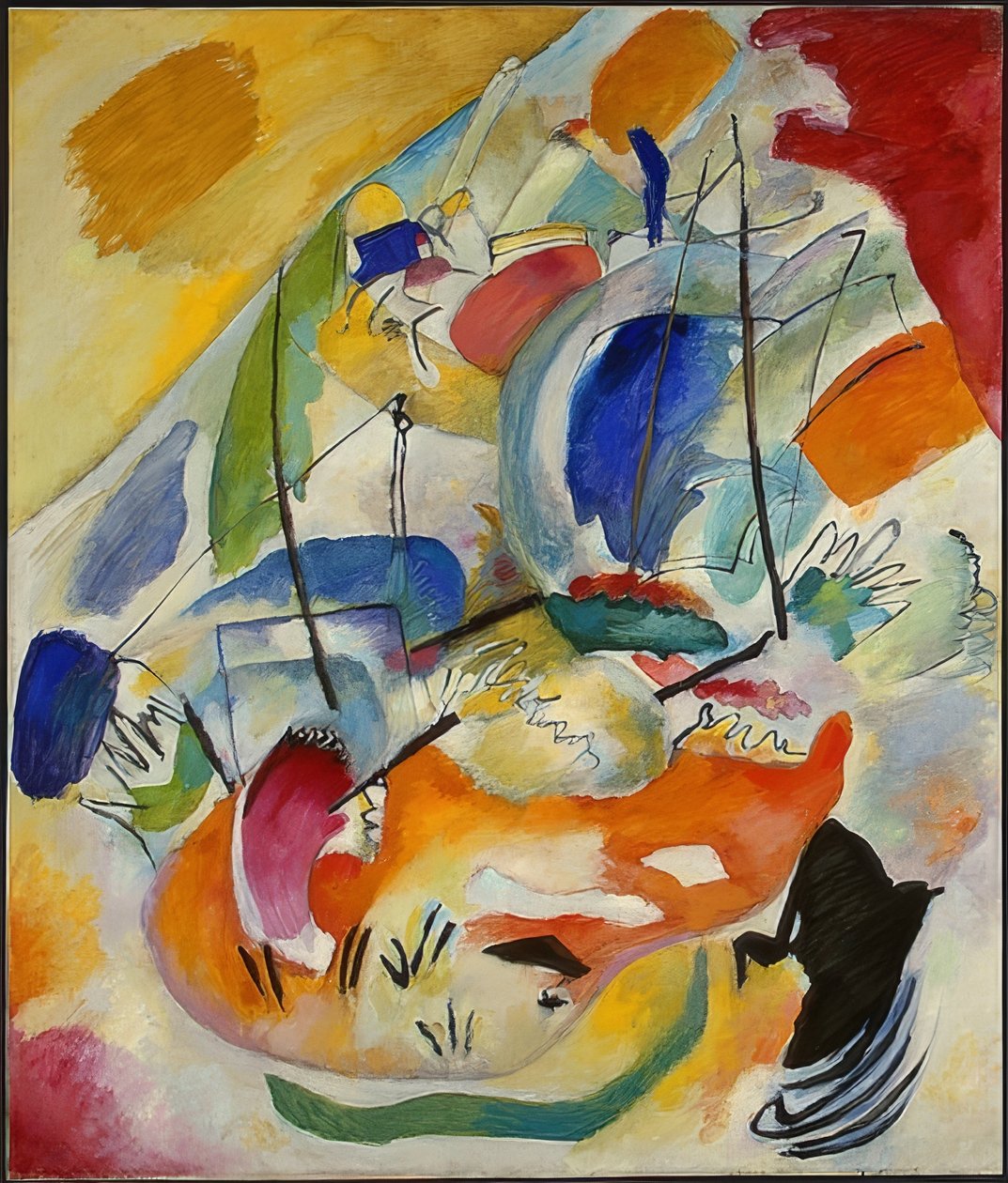 Improwizacja 31 (bitwa morska). 1913 autorstwa Wassily Kandinsky