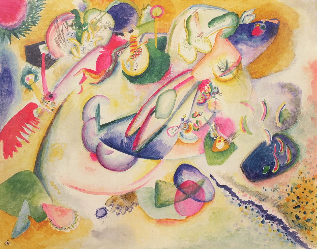 Improwizacja, ok. 1914 (toaleta i ołówek na papierze) autorstwa Wassily Kandinsky