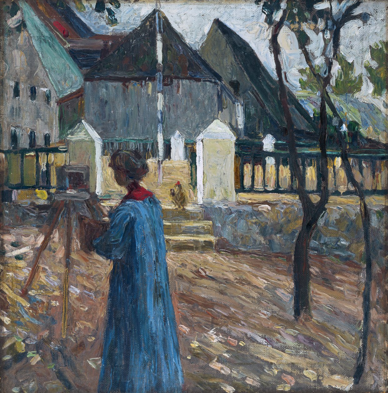 Kallmünz - Gabriele Münter podczas malowania II autorstwa Wassily Kandinsky