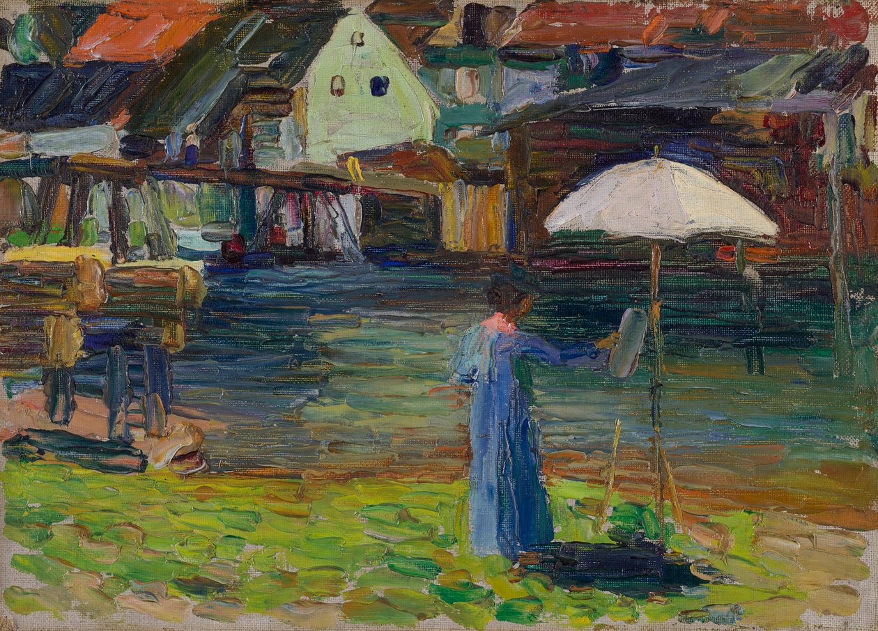 Kallmünz - Gabriele Münter podczas malowania I autorstwa Wassily Kandinsky