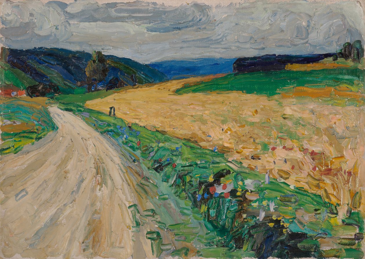 Kallmünz - studium przyrody na żółtym autobusie pocztowym autorstwa Wassily Kandinsky