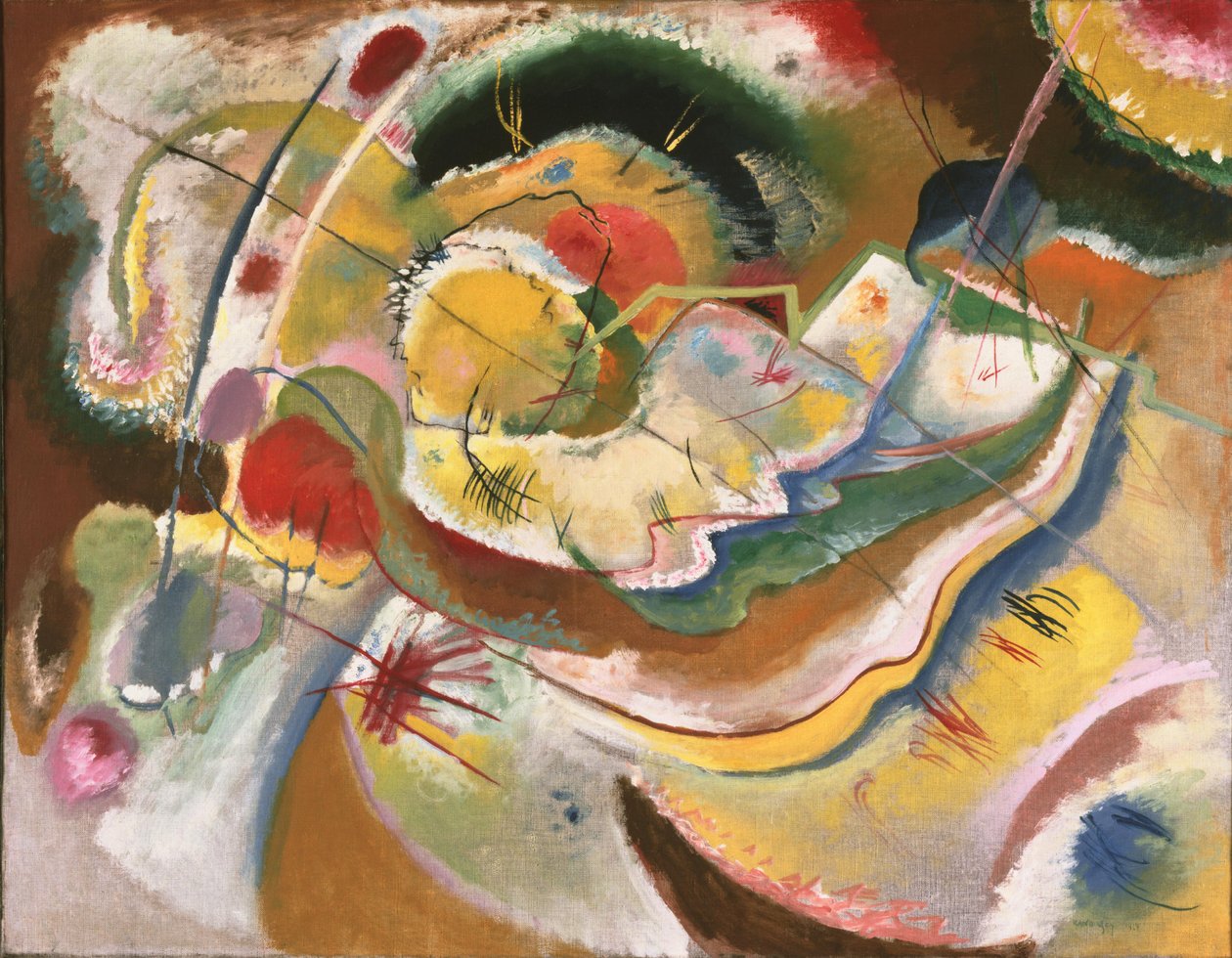 Kandinsky - Mały obraz z żółtym kolorem (improwizacja), 1914 autorstwa Wassily Kandinsky