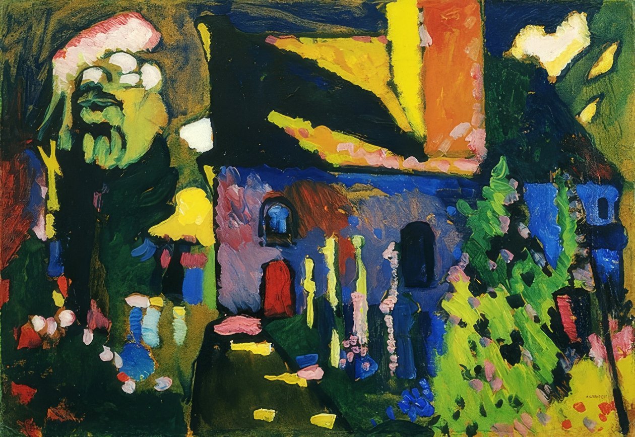 Kościół w Murnau. 1909 autorstwa Wassily Kandinsky