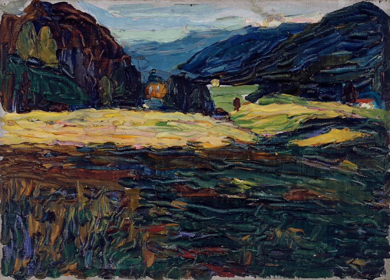 Kochel - Krajobraz z małym zamkiem autorstwa Wassily Kandinsky