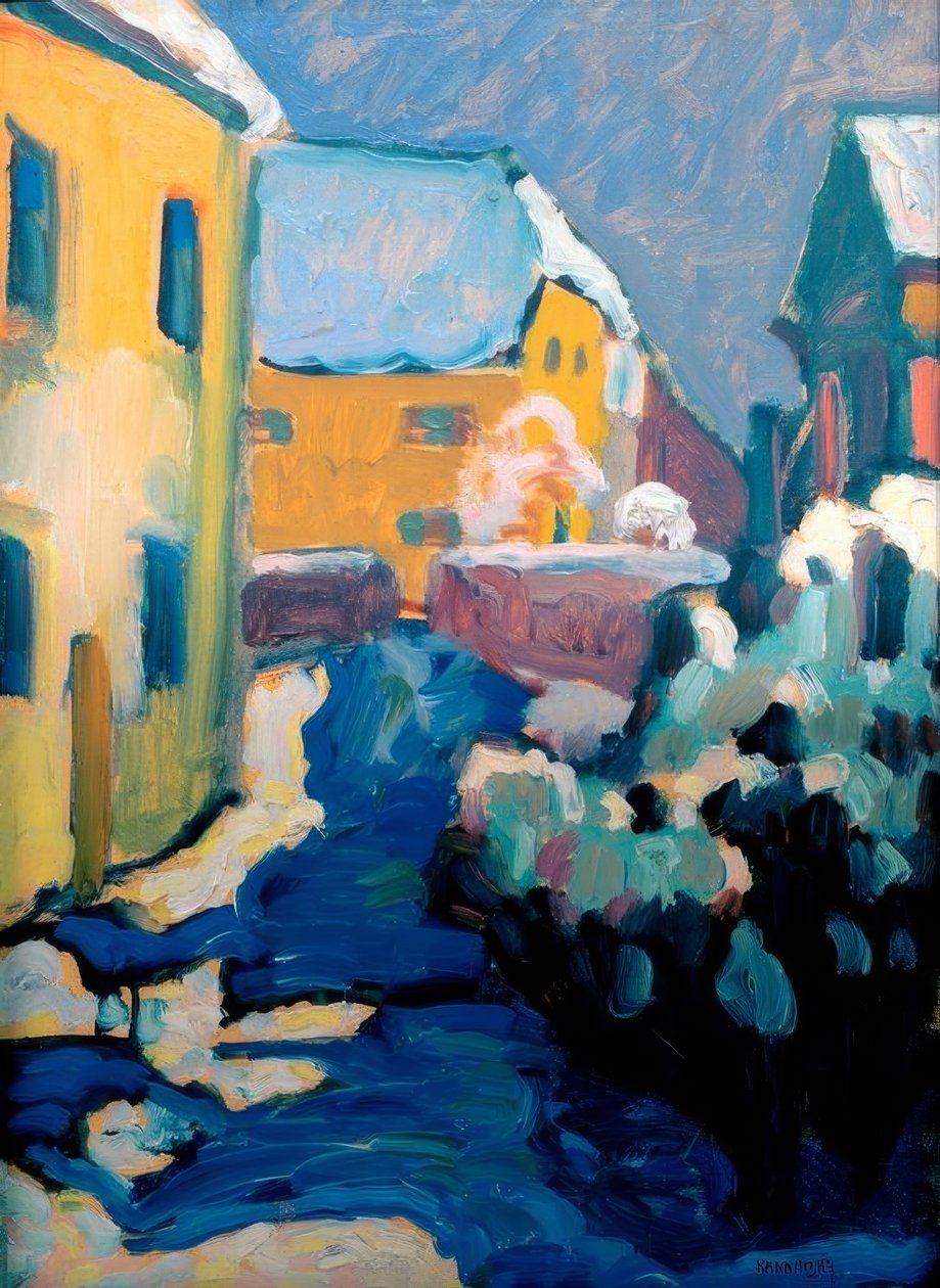 Kochel - cmentarz i plebania autorstwa Wassily Kandinsky