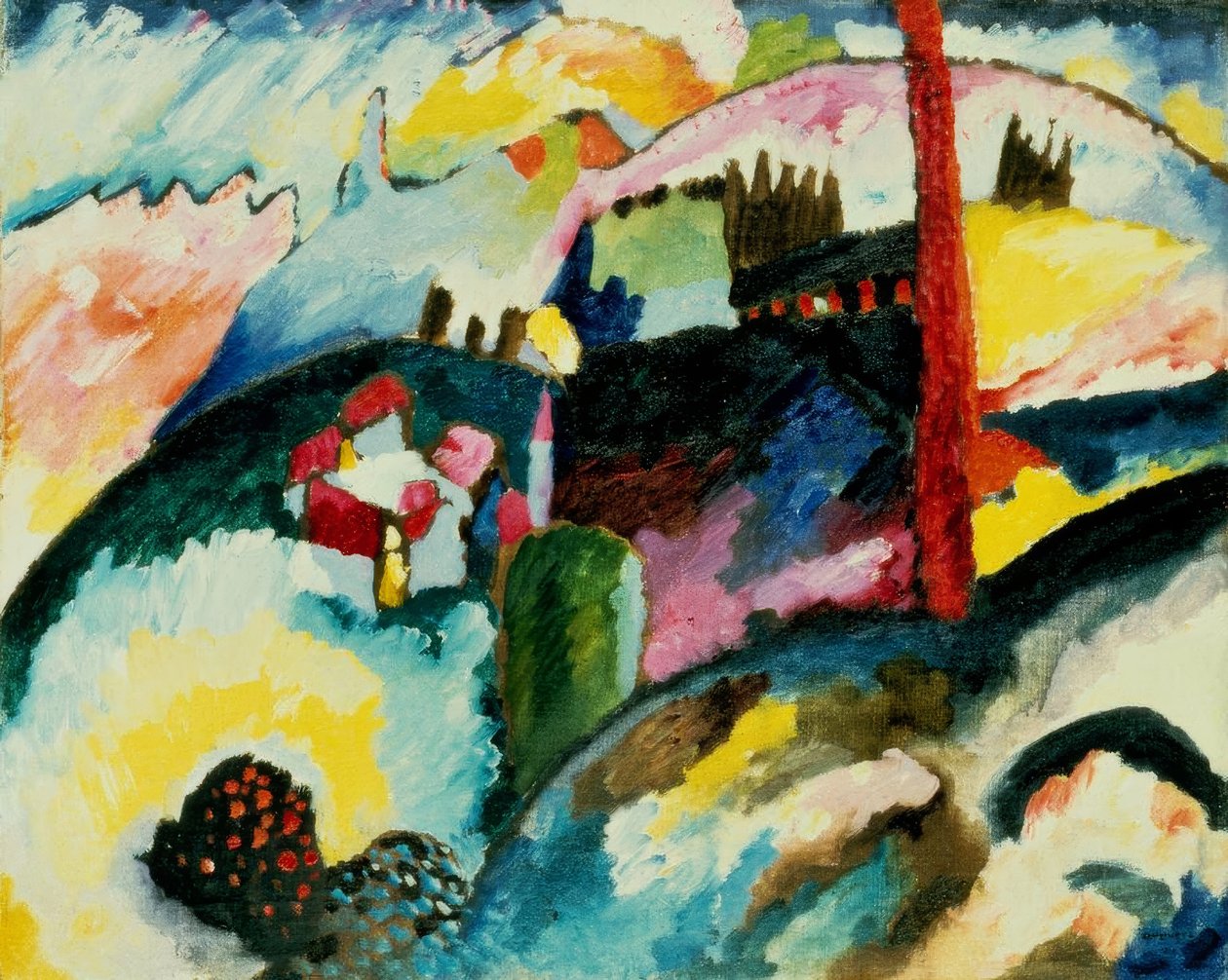 Krajobraz z fabrycznym kominem autorstwa Wassily Kandinsky
